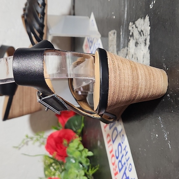 SUSINA Black Woven Strap Sandal Wedge 7.5M - Picture 12 of 15